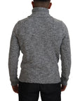 Dolce & Gabbana Elegant Gray Wool-Blend Turtleneck Sweater
