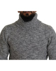 Dolce & Gabbana Elegant Gray Wool-Blend Turtleneck Sweater
