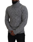 Dolce & Gabbana Elegant Gray Wool-Blend Turtleneck Sweater