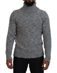 Dolce & Gabbana Elegant Gray Wool-Blend Turtleneck Sweater