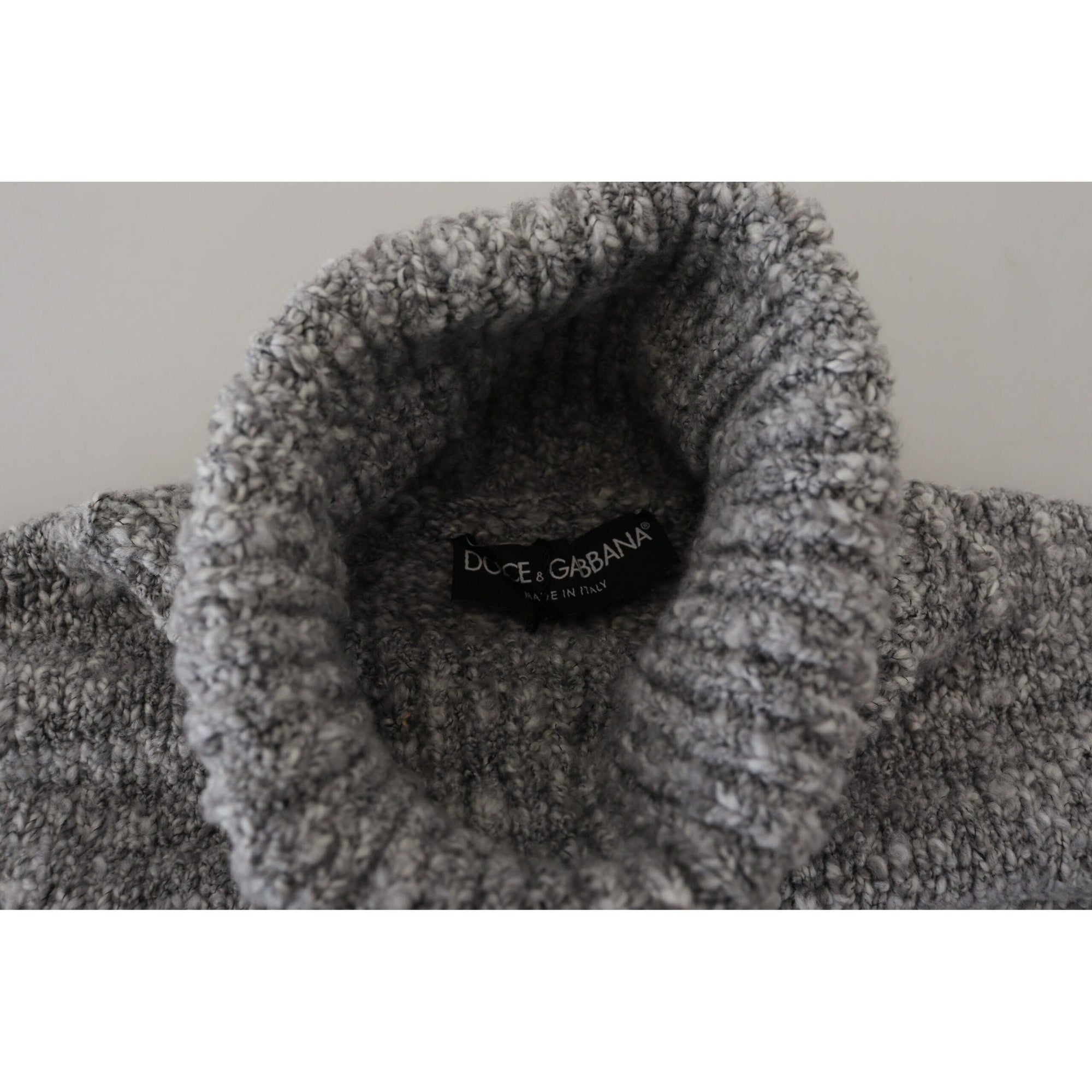 Dolce & Gabbana Elegant Gray Wool-Blend Turtleneck Sweater