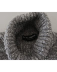 Dolce & Gabbana Elegant Gray Wool-Blend Turtleneck Sweater