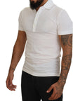 Dolce & Gabbana Elegant White Cotton Blend Polo