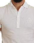 Dolce & Gabbana Elegant White Cotton Blend Polo