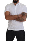 Dolce & Gabbana Elegant White Cotton Blend Polo