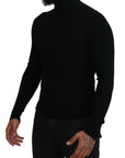 Dolce & Gabbana Elegant Black Wool Half Zip Turtleneck Sweater