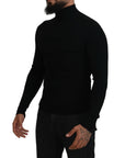 Dolce & Gabbana Elegant Black Wool Half Zip Turtleneck Sweater