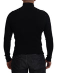 Dolce & Gabbana Elegant Black Wool Half Zip Turtleneck Sweater