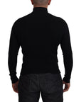 Dolce & Gabbana Elegant Black Wool Half Zip Turtleneck Sweater
