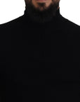 Dolce & Gabbana Elegant Black Wool Half Zip Turtleneck Sweater