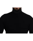 Dolce & Gabbana Elegant Black Wool Half Zip Turtleneck Sweater
