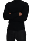 Dolce & Gabbana Elegant Black Wool Half Zip Turtleneck Sweater
