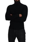 Dolce & Gabbana Elegant Black Wool Half Zip Turtleneck Sweater