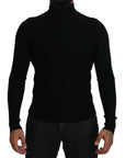 Dolce & Gabbana Elegant Black Wool Half Zip Turtleneck Sweater