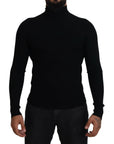Dolce & Gabbana Elegant Black Wool Half Zip Turtleneck Sweater