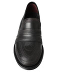 Dolce & Gabbana Elegant Black Leather Slipper Loafers