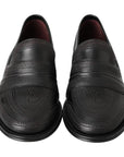 Dolce & Gabbana Elegant Black Leather Slipper Loafers