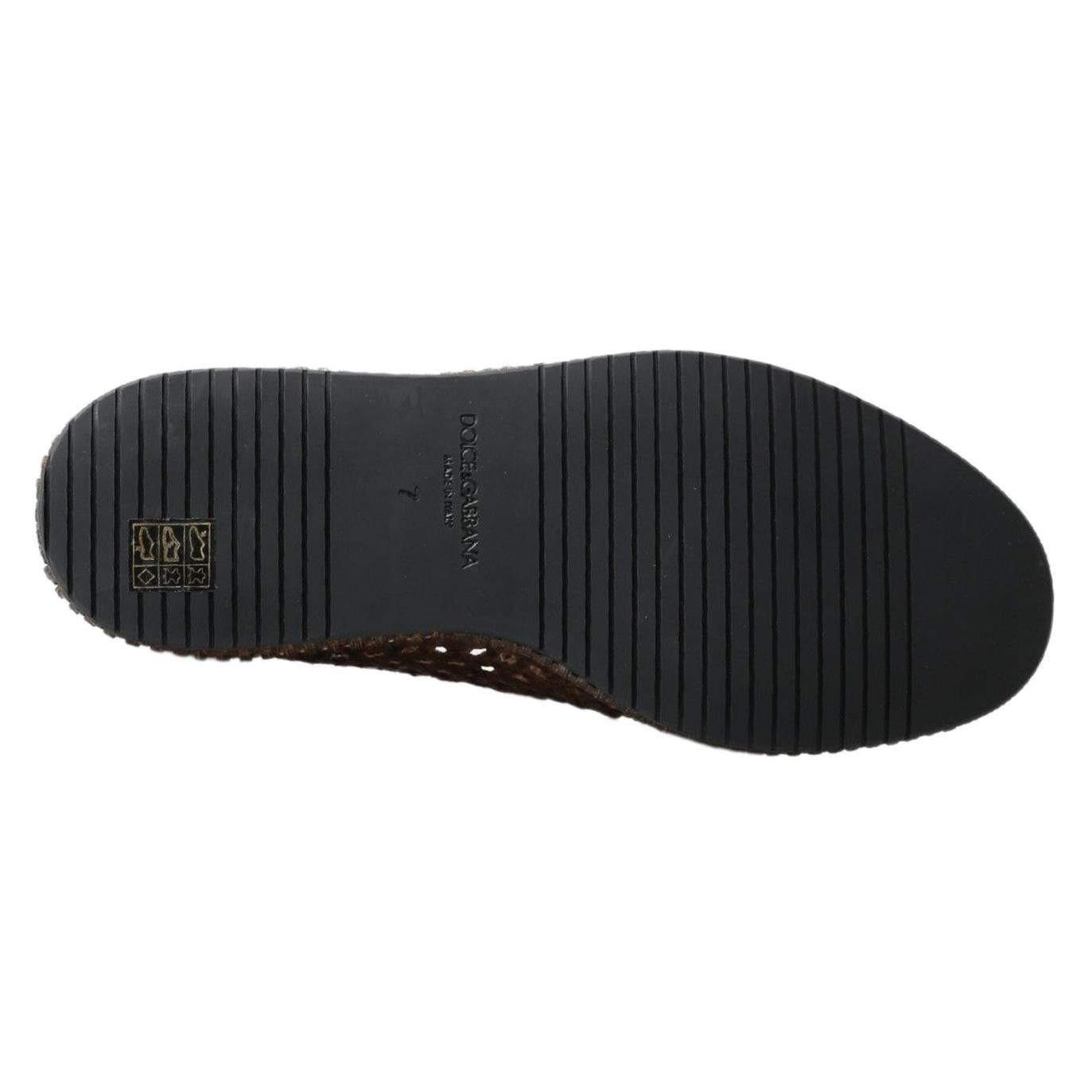 Dolce & Gabbana Elegant Leather Slipper Loafers in Brown