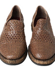 Dolce & Gabbana Elegant Leather Slipper Loafers in Brown