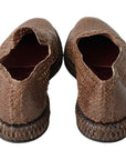 Dolce & Gabbana Elegant Leather Slipper Loafers in Brown