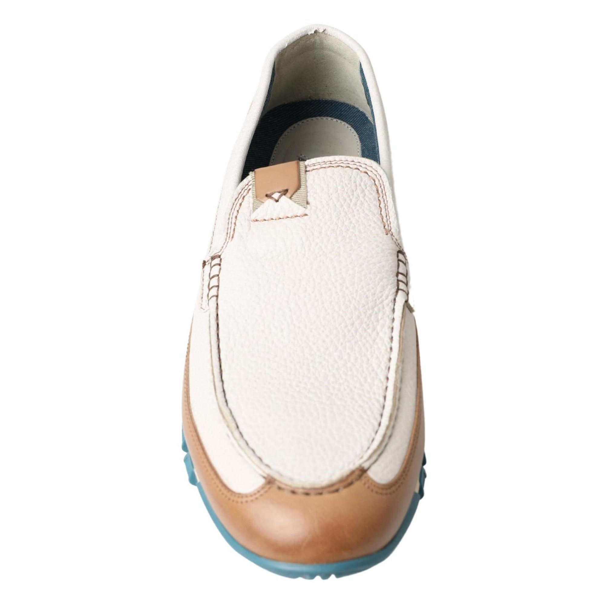 Dolce & Gabbana Elegant White Leather Slipper Loafers