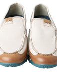 Dolce & Gabbana Elegant White Leather Slipper Loafers