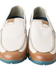 Dolce & Gabbana Elegant White Leather Slipper Loafers
