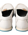 Dolce & Gabbana Elegant White Leather Slipper Loafers