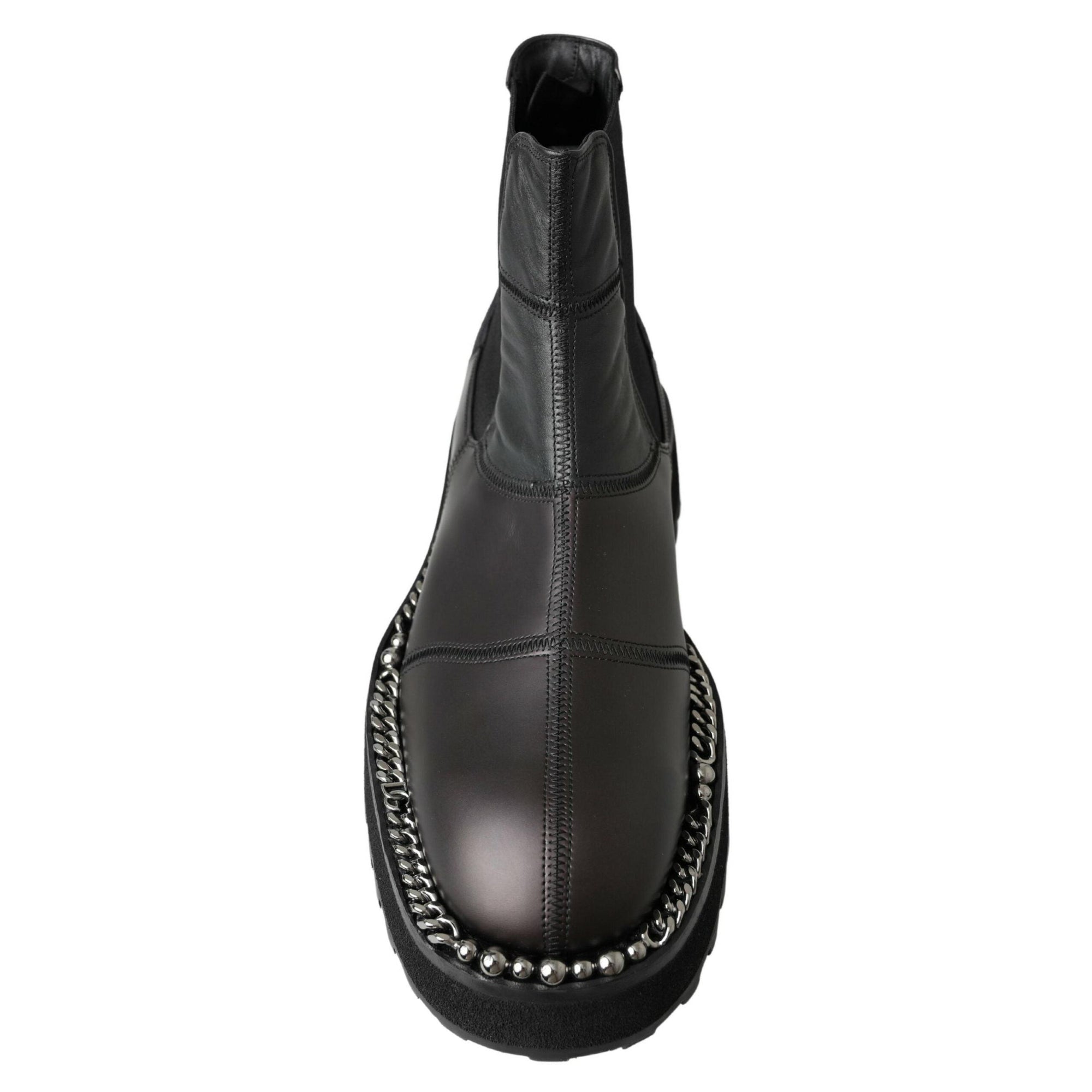 Dolce & Gabbana Elegant Black Ankle Stretch Slip On Boots