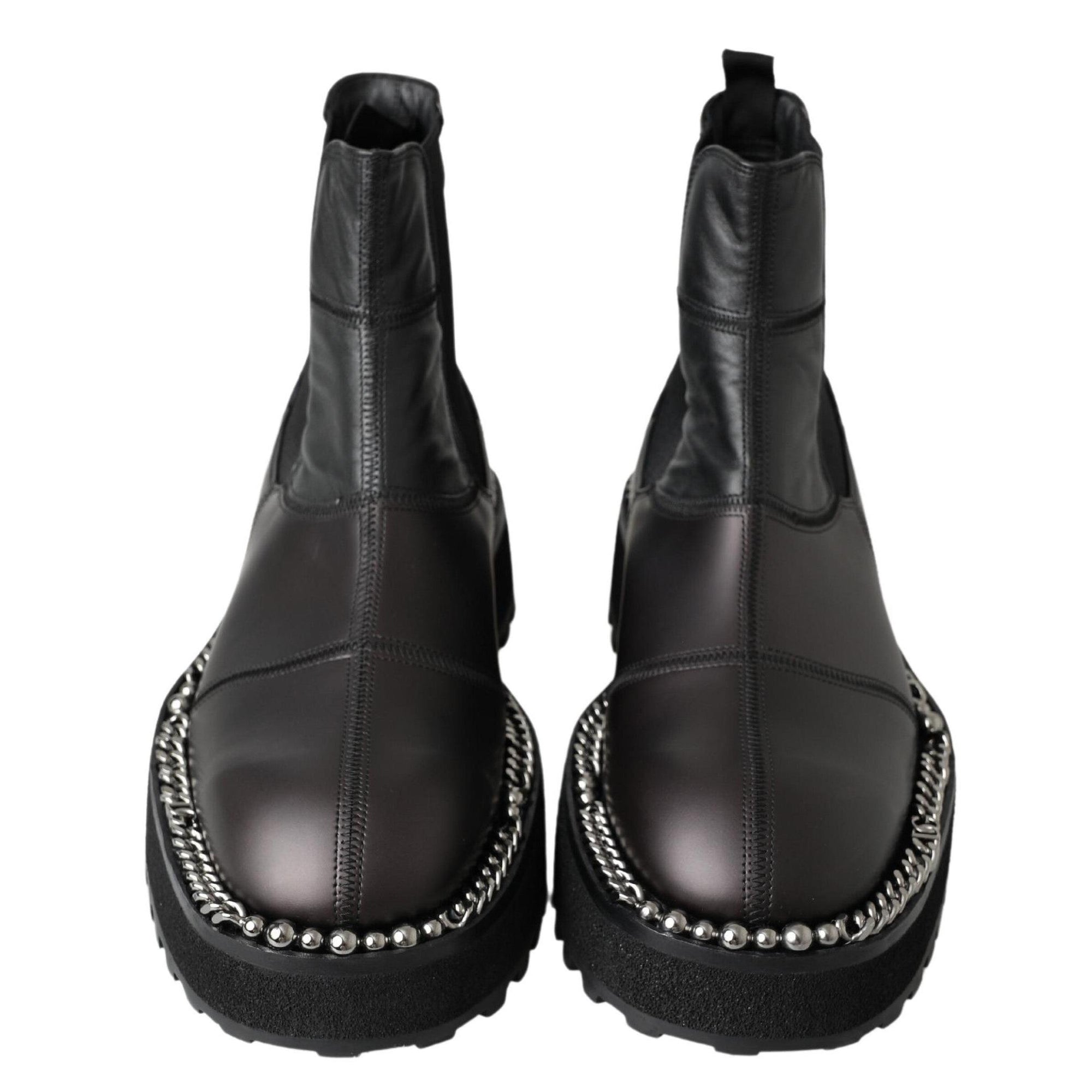 Dolce & Gabbana Elegant Black Ankle Stretch Slip On Boots