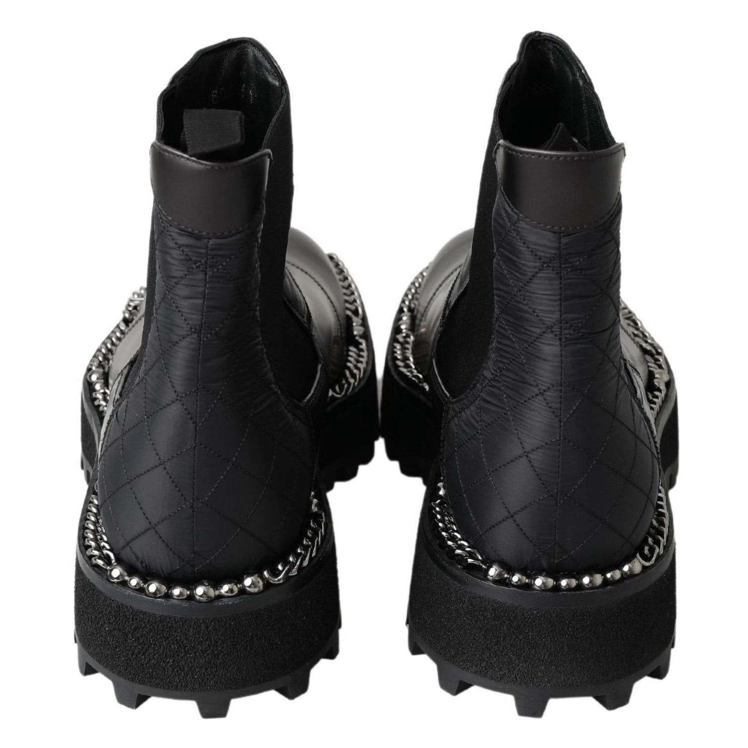Dolce & Gabbana Elegant Black Ankle Stretch Slip On Boots