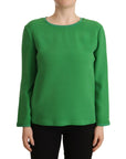 Armani Elegant Silk Long Sleeve Sweater in Lush Green