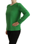 Armani Elegant Silk Long Sleeve Sweater in Lush Green
