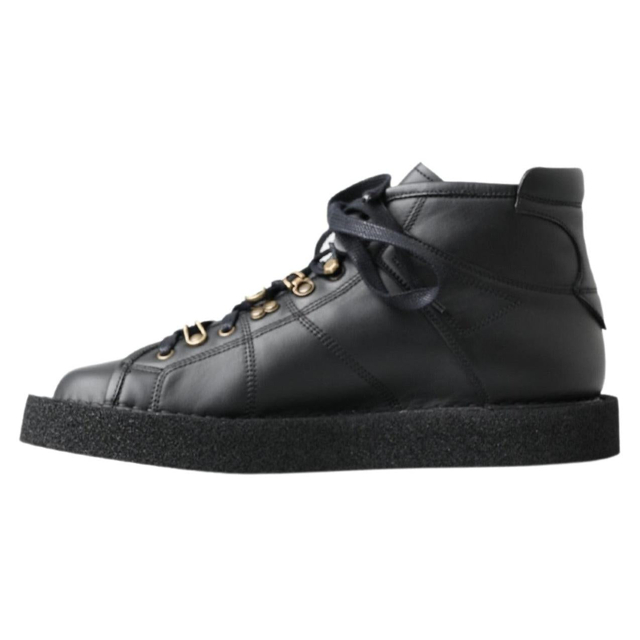 Dolce & Gabbana Elegant Ankle Boots with Silver Chain Detail