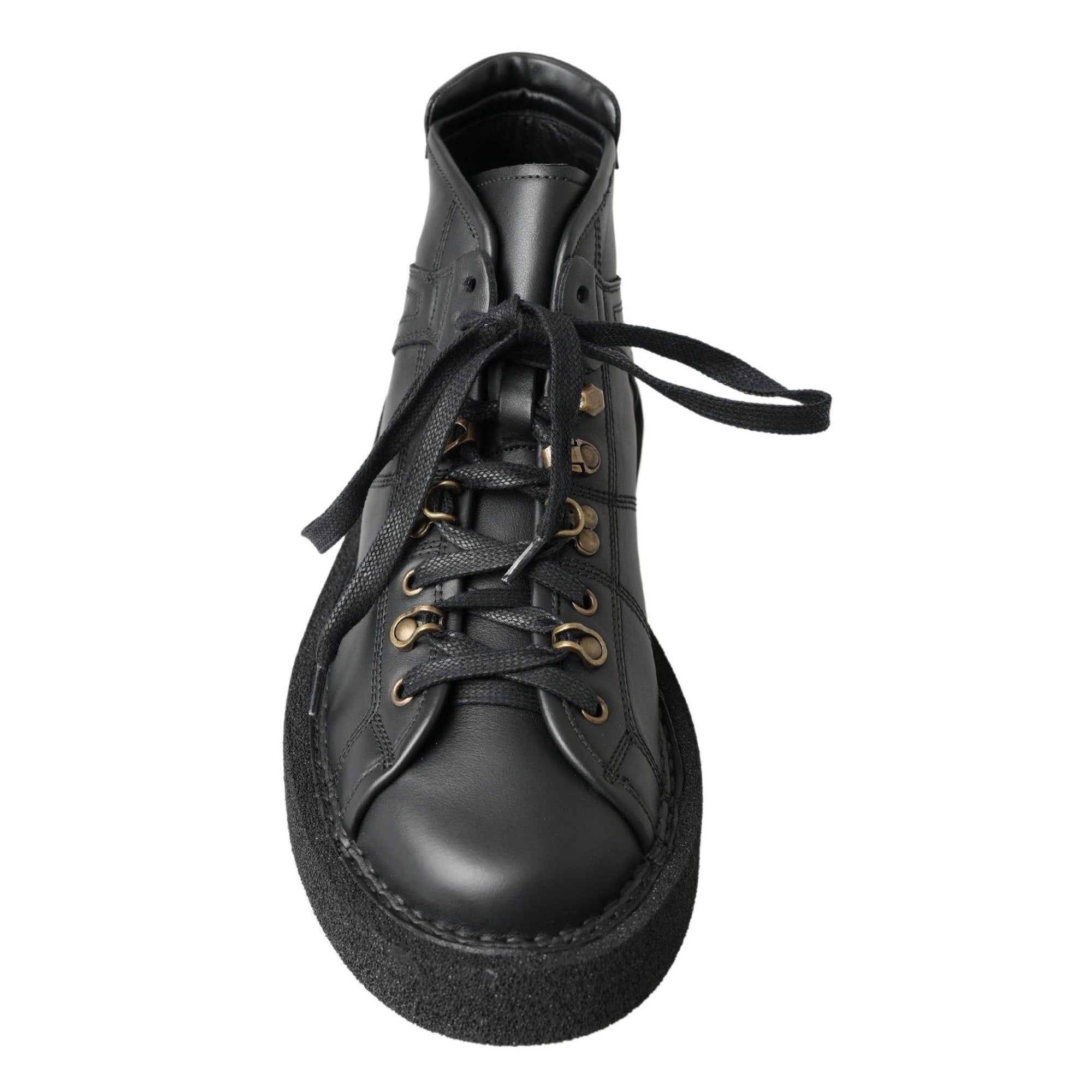 Dolce & Gabbana Elegant Ankle Boots with Silver Chain Detail