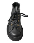 Dolce & Gabbana Elegant Ankle Boots with Silver Chain Detail