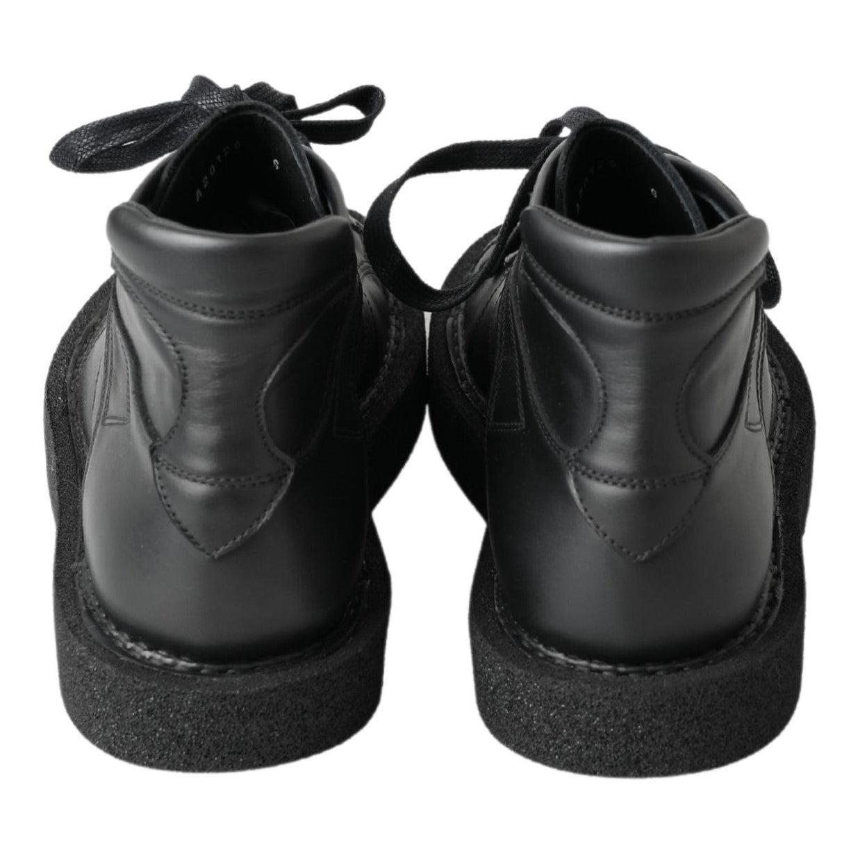 Dolce & Gabbana Elegant Ankle Boots with Silver Chain Detail