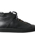 Dolce & Gabbana Elegant Ankle Boots with Silver Chain Detail