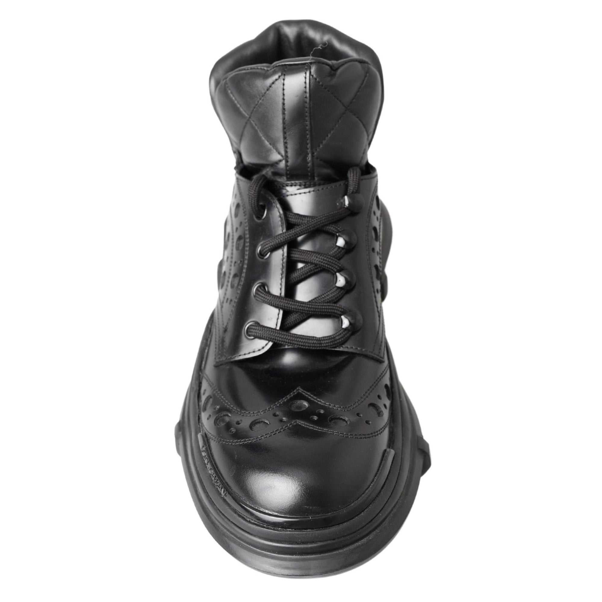 Dolce & Gabbana Elegant Black Leather Ankle Boots