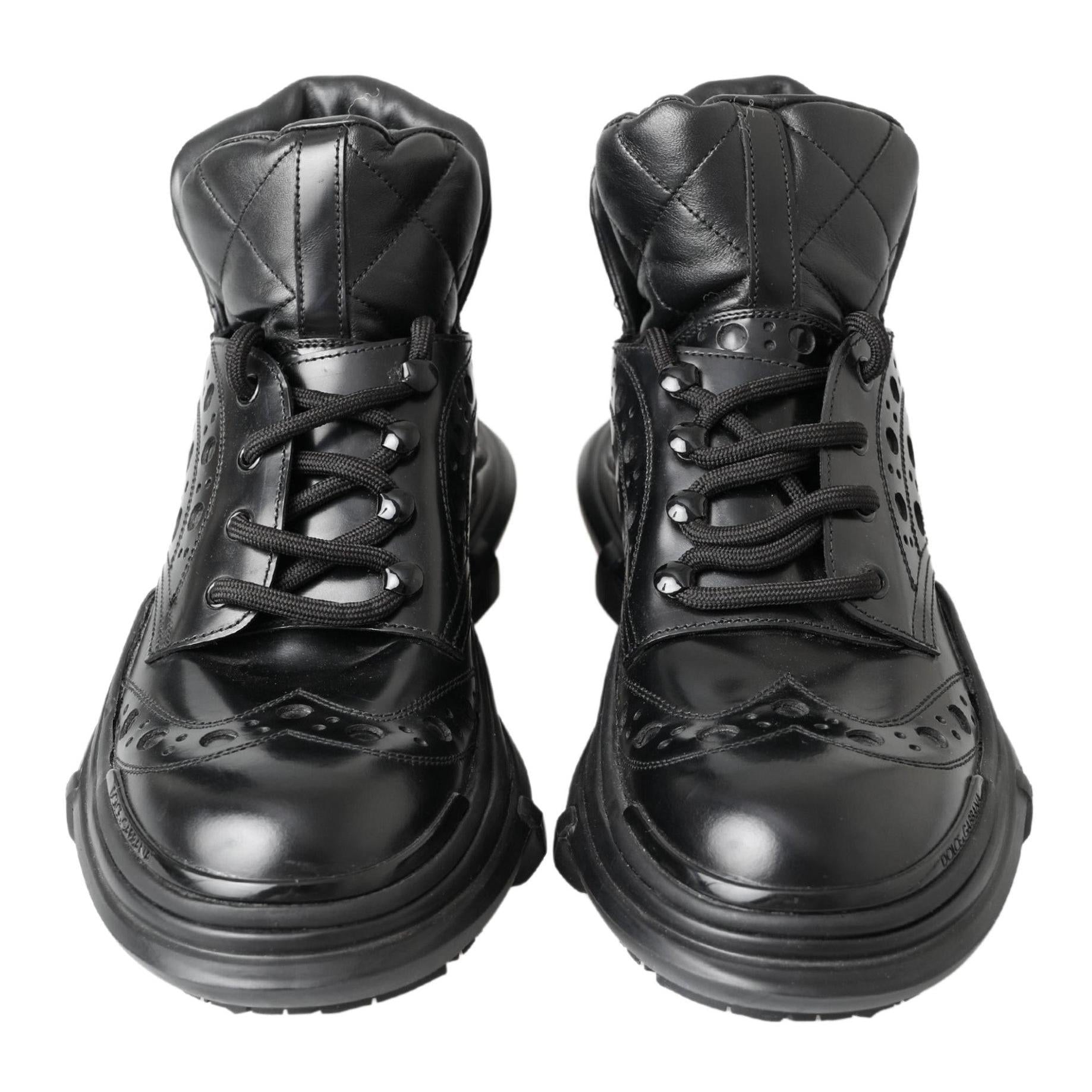 Dolce & Gabbana Elegant Black Leather Ankle Boots