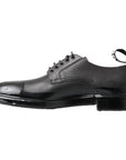 Dolce & Gabbana Elegant Derby Lace-Up Leather Shoes in Black