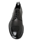 Dolce & Gabbana Elegant Derby Lace-Up Leather Shoes in Black