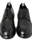 Dolce & Gabbana Elegant Derby Lace-Up Leather Shoes in Black