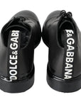Dolce & Gabbana Elegant Derby Lace-Up Leather Shoes in Black