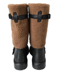 Dolce & Gabbana Black Shearling Leather Long Boots