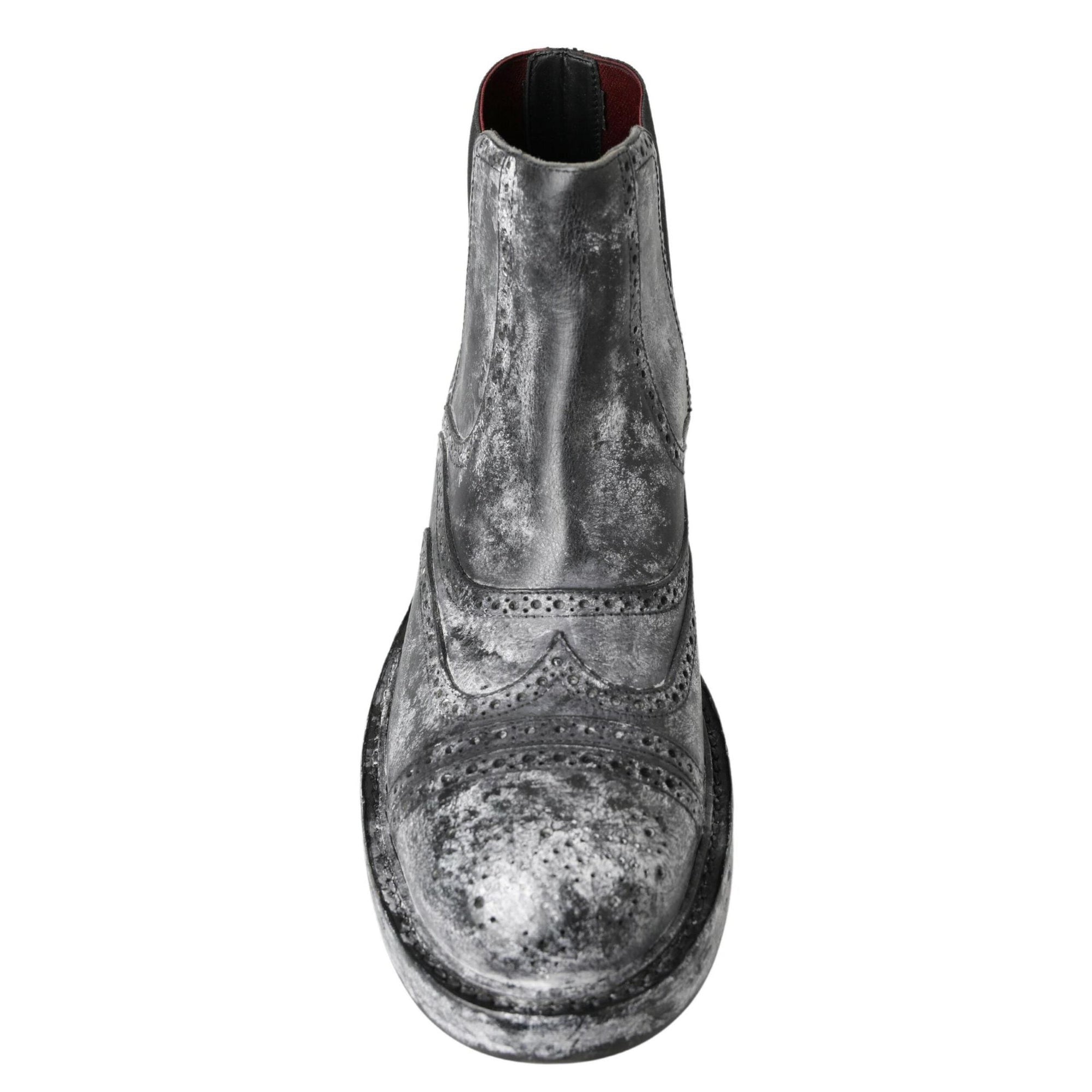 Dolce & Gabbana Elegant Black Faded Chelsea Ankle Boots