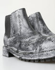 Dolce & Gabbana Elegant Black Faded Chelsea Ankle Boots