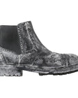 Dolce & Gabbana Elegant Black Faded Chelsea Ankle Boots