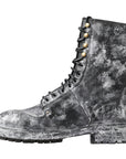 Dolce & Gabbana Chic Black Lace-Up Boots with Gray White Fade