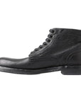 Dolce & Gabbana Equisite Black Lace-Up Leather Boots